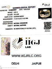 4.62/CT Natural Yellow Sapphire With Govt Lab Certificate-13108D53947